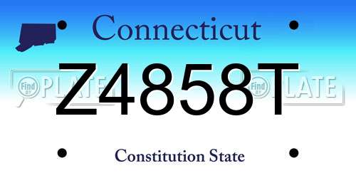 Z4858T Connecticut License Plate