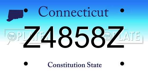 Z4858Z Connecticut License Plate