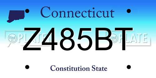 Z485BT Connecticut License Plate