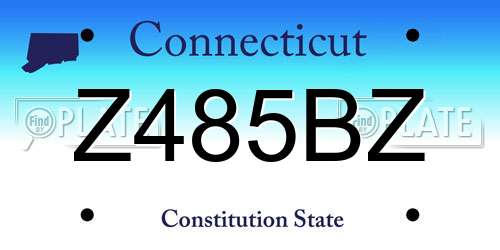 Z485BZ Connecticut License Plate