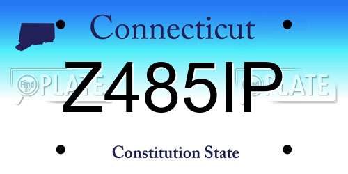 Z485IP Connecticut License Plate