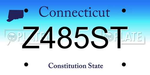 Z485ST Connecticut License Plate