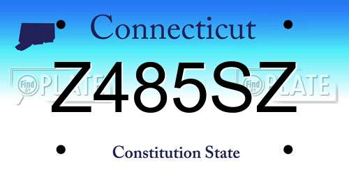 Z485SZ Connecticut License Plate