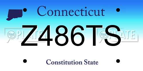 Z486TS Connecticut License Plate