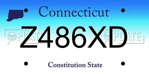 Z486XD Connecticut License Plate