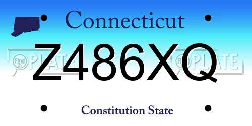Z486XQ Connecticut License Plate