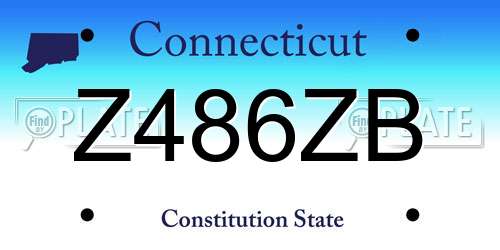 Z486ZB Connecticut License Plate