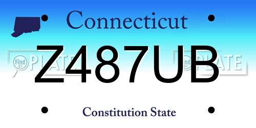 Z487UB Connecticut License Plate