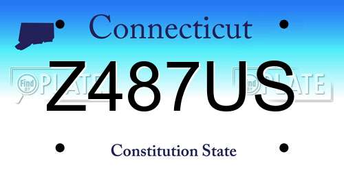 Z487US Connecticut License Plate