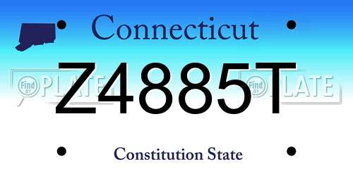 Z4885T Connecticut License Plate