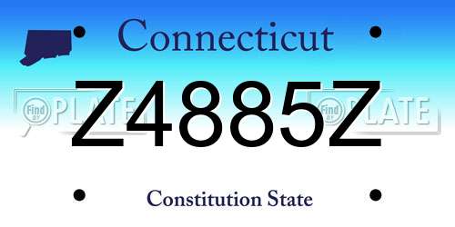 Z4885Z Connecticut License Plate
