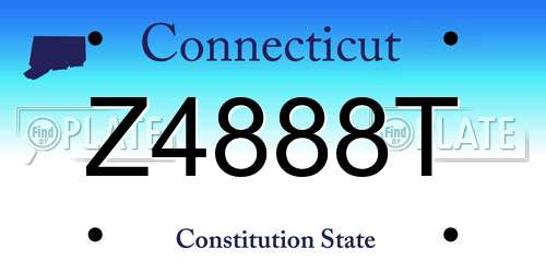 Z4888T Connecticut License Plate