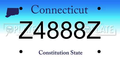 Z4888Z Connecticut License Plate