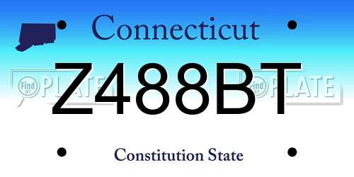 Z488BT Connecticut License Plate