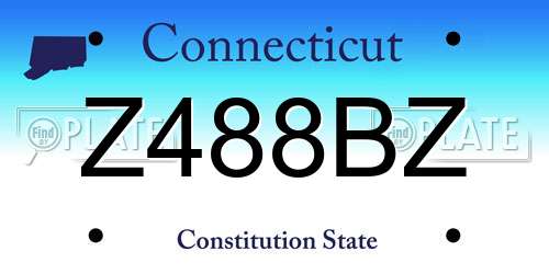 Z488BZ Connecticut License Plate