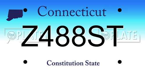 Z488ST Connecticut License Plate