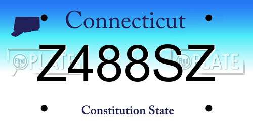 Z488SZ Connecticut License Plate