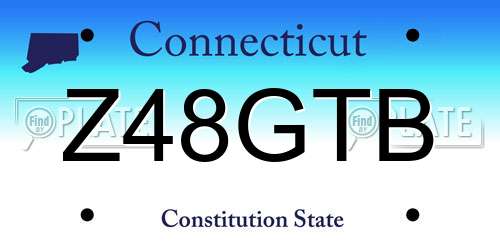 Z48GTB Connecticut License Plate