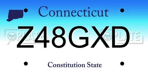 Z48GXD Connecticut License Plate