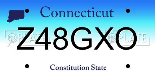 Z48GXO Connecticut License Plate