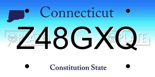 Z48GXQ Connecticut License Plate