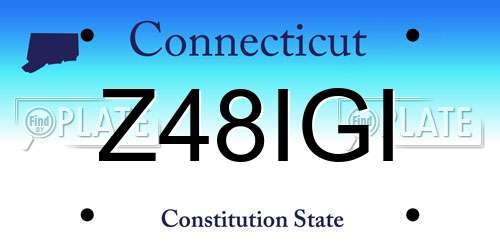 Z48IGI Connecticut License Plate
