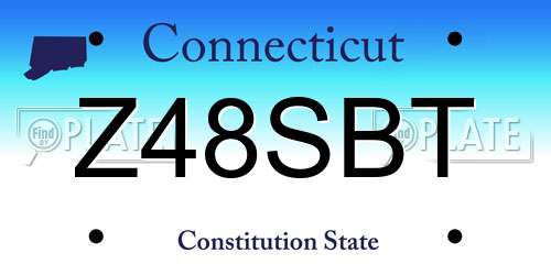 Z48SBT Connecticut License Plate