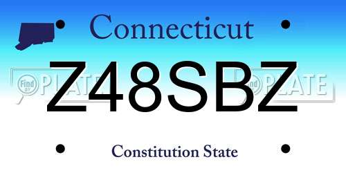 Z48SBZ Connecticut License Plate