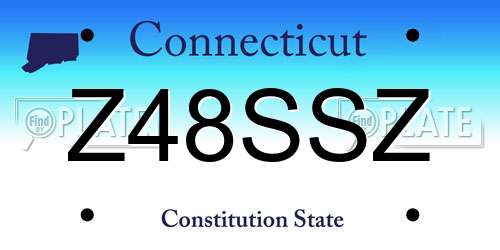 Z48SSZ Connecticut License Plate