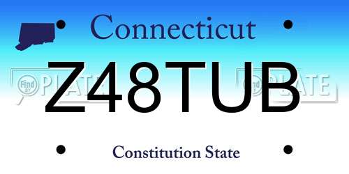 Z48TUB Connecticut License Plate