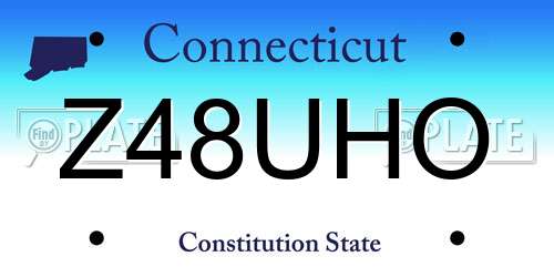Z48UHO Connecticut License Plate