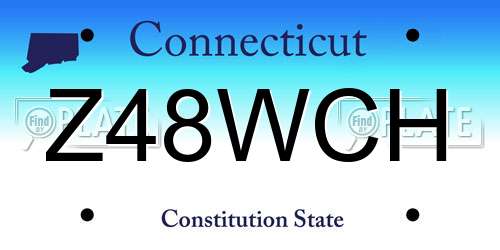 Z48WCH Connecticut License Plate