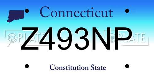 Z493NP Connecticut License Plate