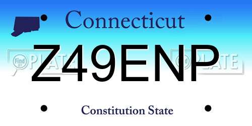 Z49ENP Connecticut License Plate