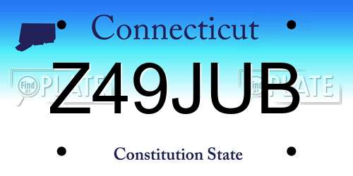 Z49JUB Connecticut License Plate