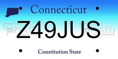 Z49JUS Connecticut License Plate