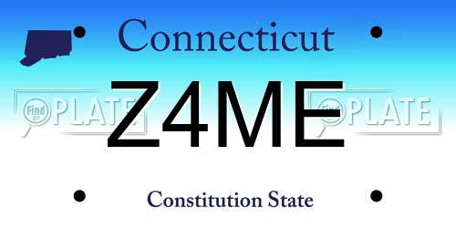 Z4ME Connecticut License Plate
