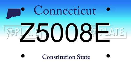 Z5008E Connecticut License Plate