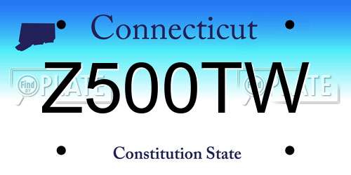 Z500TW Connecticut License Plate