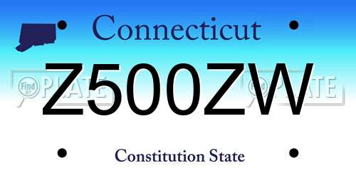 Z500ZW Connecticut License Plate