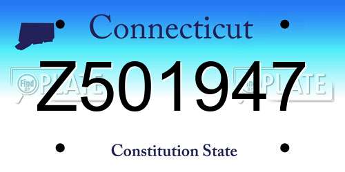 Z501947 Connecticut License Plate