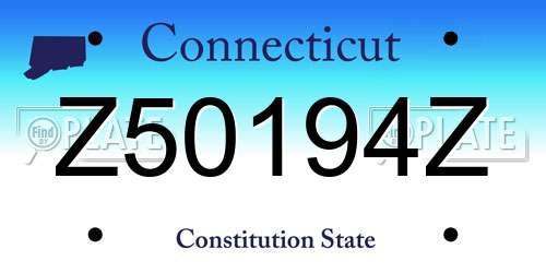 Z50194Z Connecticut License Plate