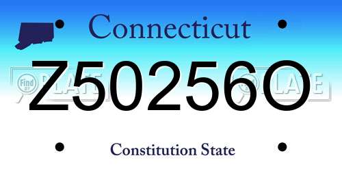 Z50256O Connecticut License Plate