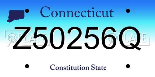Z50256Q Connecticut License Plate