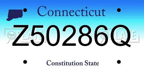 Z50286Q Connecticut License Plate