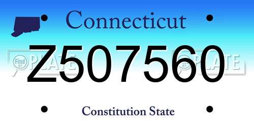 Z507560 Connecticut License Plate