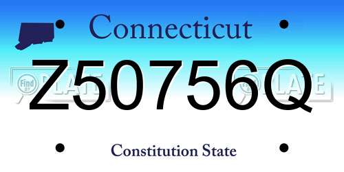 Z50756Q Connecticut License Plate
