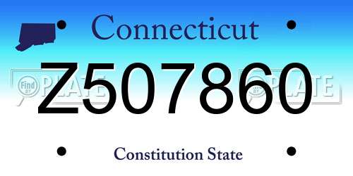 Z507860 Connecticut License Plate