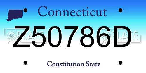 Z50786D Connecticut License Plate