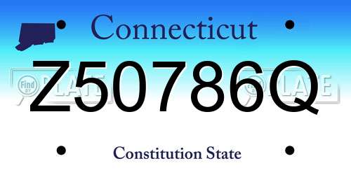 Z50786Q Connecticut License Plate